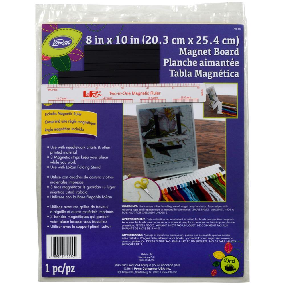 LoRan Magnet Board 8"X10" & 6" Ruler